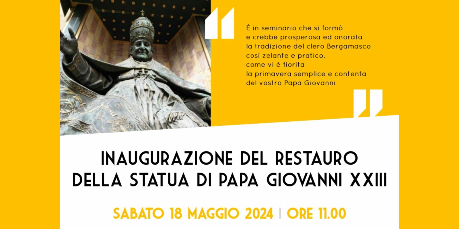 Mostra statua papa Giovanni - Banner