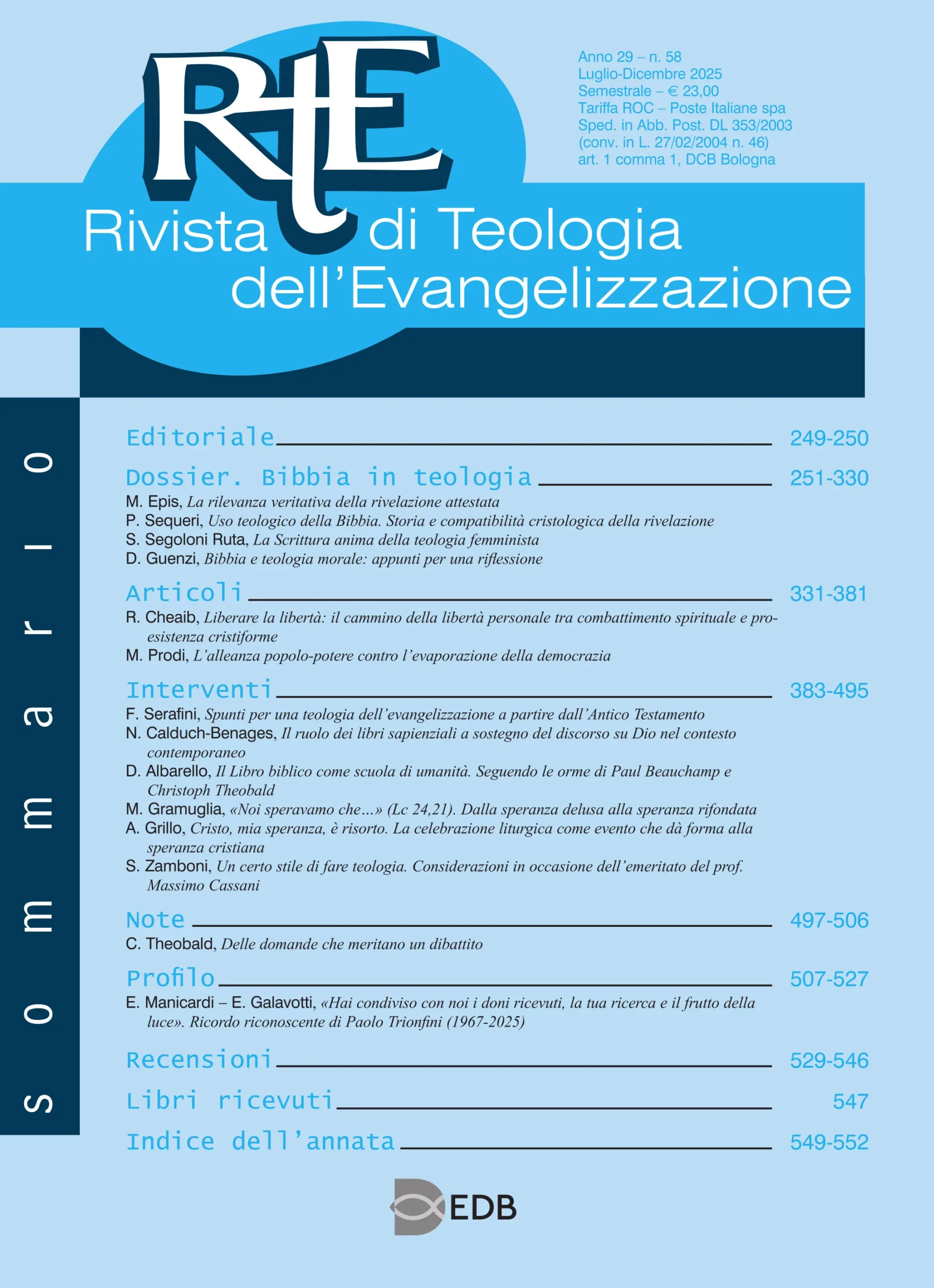 Rivista di Teologia dell’Evangelizzazione