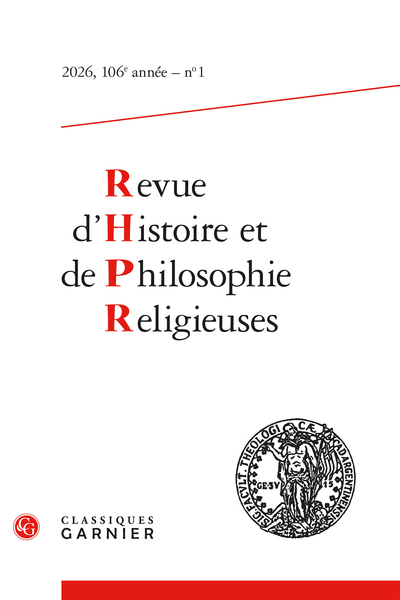 Revue d’Histoire et de Philosophie religieuses